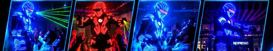 Le Robot LED en soirée